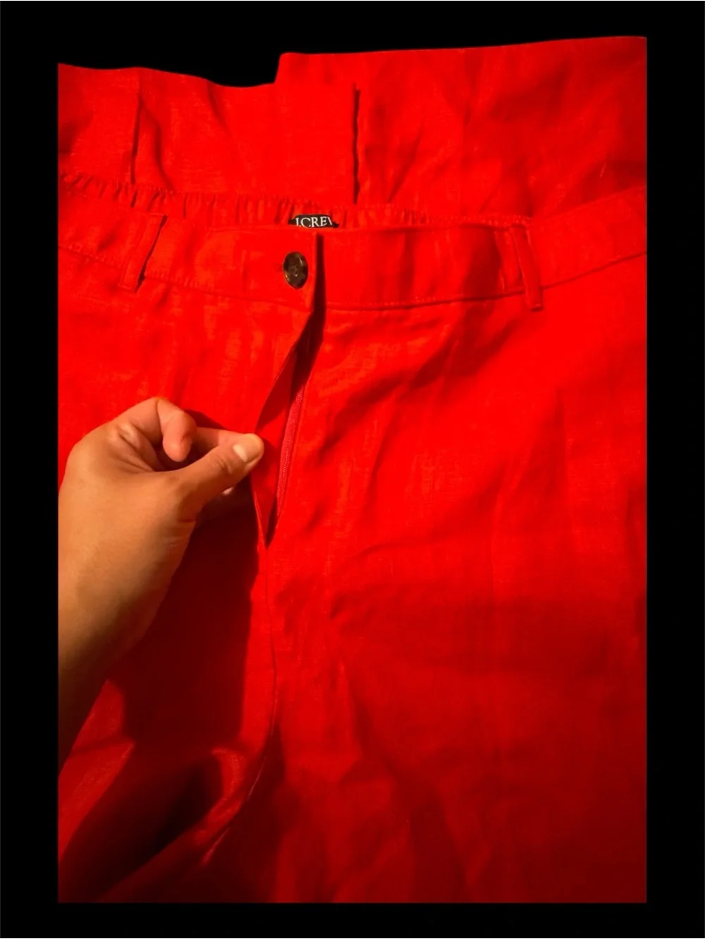 J. Crew Red Linen Trousers